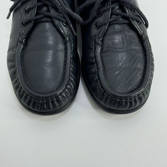 Vintage SAS Siesta Women Leather Comfort Shoes Navy Mock Toe Lace Up Sz 7.5 - Picture 3 of 11
